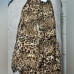 Leopard wide leg pants